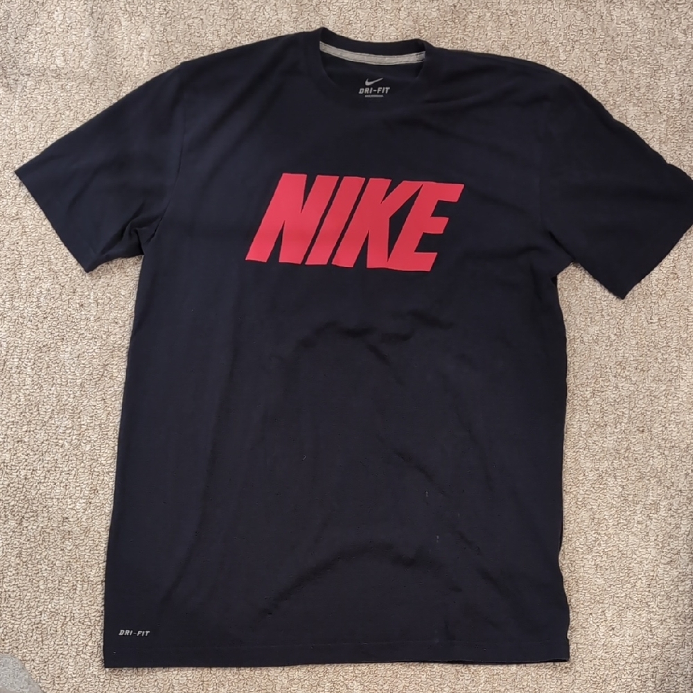 Nike Men's Black Tee with Red Logo